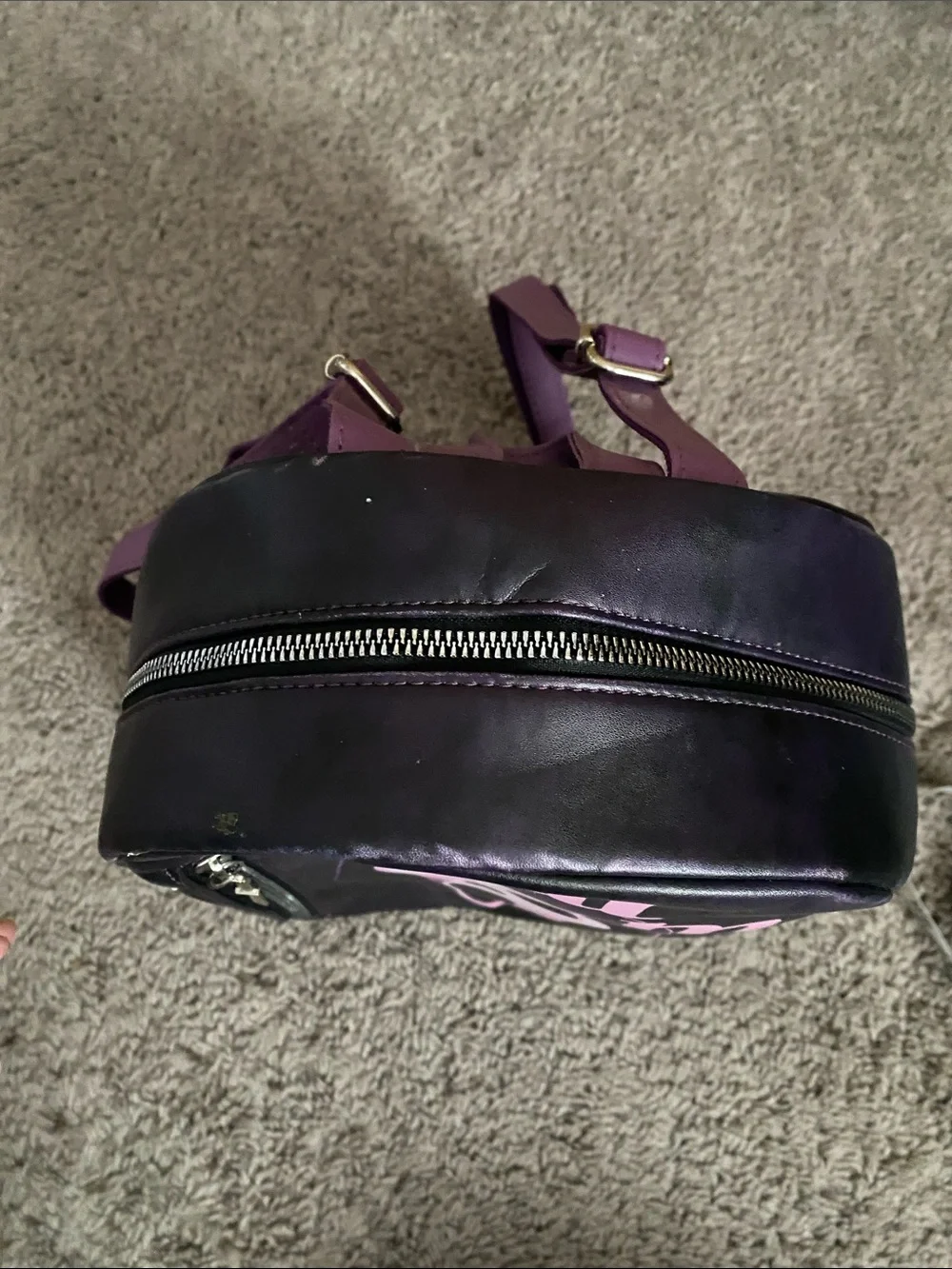 Scream Call Me' Ghost Print Mini Backpack - Purple/Pink